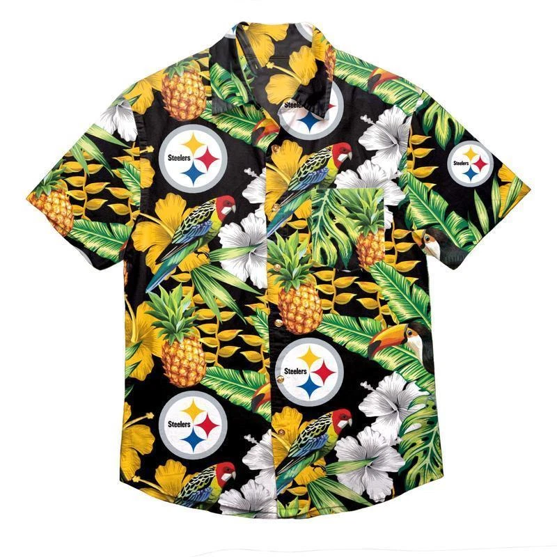 Camisa abotonada floral para hombre Pittsburgh Steelers NFL Foto 1 de 1