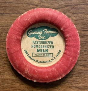 Rare Vintage Genesee Farms Inc Milk Bottle Cap Top Batavia New York NY Old A8 - Picture 1 of 12