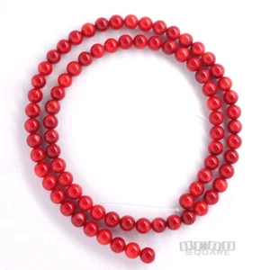 16" Red Sea Bamboo Coral Round Beads ap. 5mm #16019 - Picture 1 of 4