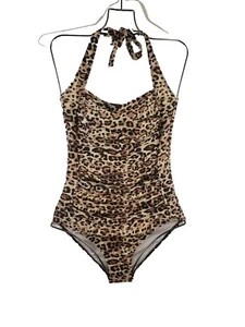 SMISMIVO Badeanzug Damen M Neckholder Gepard Print Bauchkontrolle Push Up 1-teilig  - Bild 1 von 2