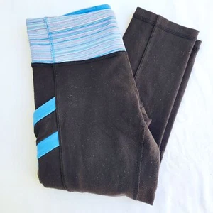 Ivivva by Lululemon Girl's Black/Blue Athletic Capri Legging Pants - size 10 - Picture 1 of 4