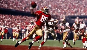 Jugador de fútbol americano Jerry Rice NFL - Foto impresa brillante de 5x7 - Imagen 1 de 1
