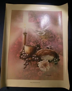 Giclee Oil Painting Canvas R WOODRUM Body Blood Christ Holy Spirit Jesus Bread - Picture 1 of 2