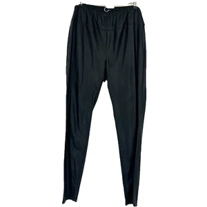 Leggings LRL Lauren Ralph Lauren ecopelle nero elasticizzato vita alta taglia 14W - Foto 1 di 9
