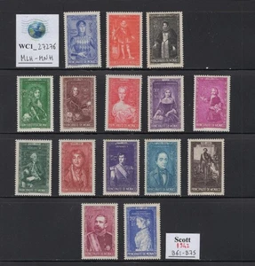 WC1_27276.MONACO. Valuable 1942 FAMOUS PEOPLE set. Sc. B61-B75. MLH-MNH - Picture 1 of 1