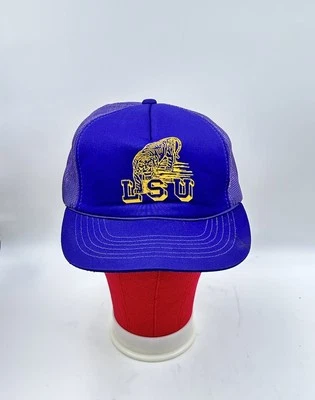 VTG LSU Louisiana State University Snapback Mesh Back Trucker Hat Cap, Hi-Style - Image 1 of 4
