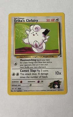 Pokemon Card - Erika's Clefairy Gym Heroes 25/132 Rare NM - Image 1 of 2