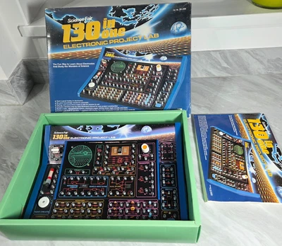 1990 Vintage Science Fair Electronic Project Lab 130 In One + Manual  - Image 1 of 4