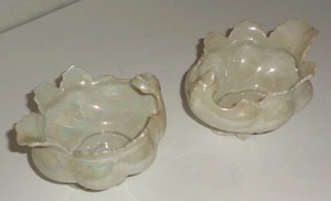 Antique M&Z Austria Bowls - Iridescent Shell Shaped Trinket / Candy Dishes Pair - Picture 1 of 5