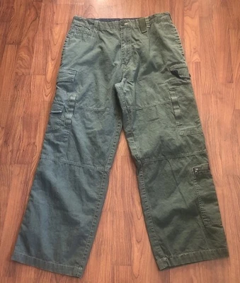 Vintage BUGLE BOY Jean Company Men’s Green Cargo Utility Pants Pockets Military - Image 1 of 4