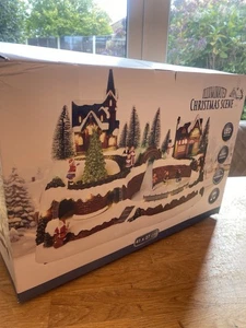 Boxed Illustrated Christmas Scene LED Movement Battery betrieben voll funktionsfähig - Bild 1 von 12