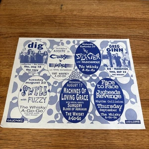 Vintage Original Show Flyer Greg Gunn Face To Face Dig Selecter Swell @ Whisky - Bild 1 von 11
