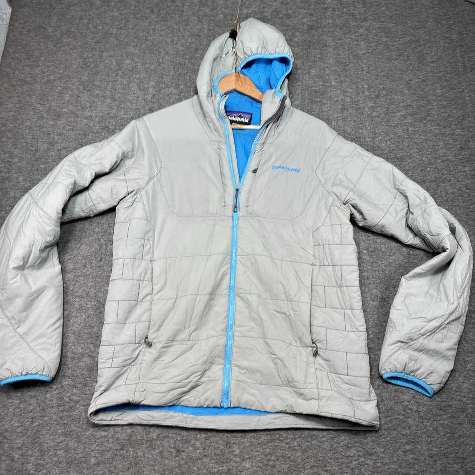 Patagonia Men’s Nano Air Puffer Hoody Drifter Grey Gray Blue Medium Jacket  - Image 1 of 4