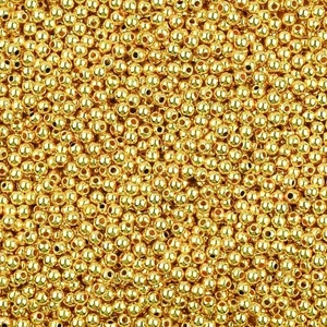 2000 Pcs Smooth Round Gold Beads for Jewelry Making - Loose Small, gold  - Picture 1 of 7