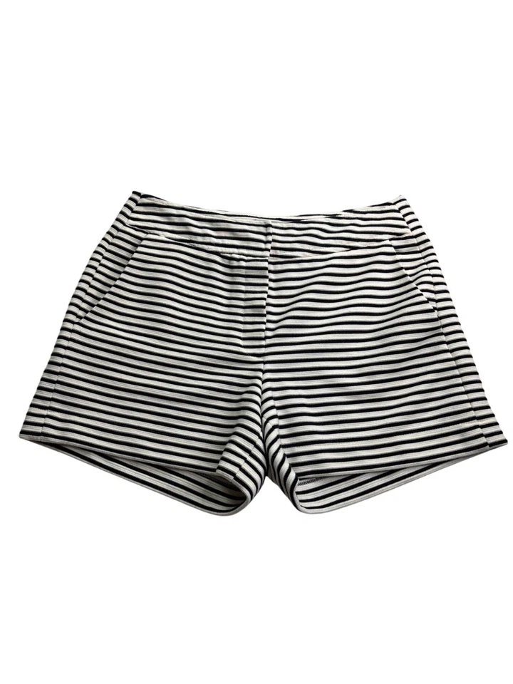 Pantalones cortos a rayas para mujer Cynthia Rowley talla 2 negro blanco Foto 1 de 4