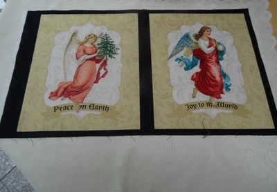 Schöner Stoff 2x Panel  ENGEL Stoffrest Baumwolle  ca. 30cm x 55cm  Basteln DIY - Bild 1 von 3