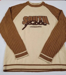 Men's Southpole Authentic Collection Y2K Spellout Sweater Brown Tan Size XL - Picture 1 of 8