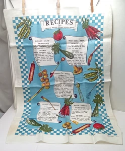 Vintage Lamont All Pure Irish Linen Souvenir Tea Towel Recipes Wales + UK Flaws - Picture 1 of 12
