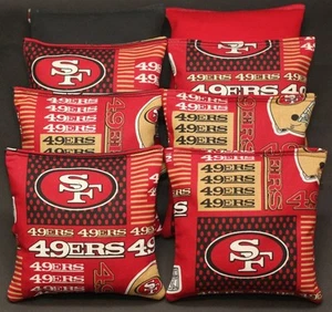 ALL WEATHER SAN FRANSISCO 49er Cornhole Bean Bags Resin Filled WATERPROOF - Picture 1 of 1