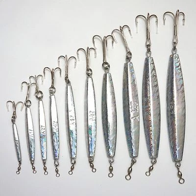 Lote de 6 piezas Señuelos Martillos Plantillas Láser Mylar Diamante Pesca 1 2 3 4 6 8 10 12 14 16oz Foto 1 de 4