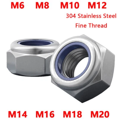 Selbstsichernde Muttern Mutter DIN 985 Feingewinde Stopmuttern Sicherungsmuttern - Bild 1 von 4