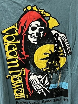 Volcom Beach Reaper Graphic Teal T-Shirt Short Sleeve  Size Small NWT - Image 1 of 4