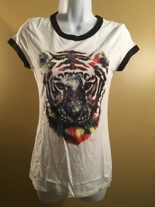 Camiseta con timbre gráfica Galaxy Tiger blanca S 3-5 para niñas jóvenes  - Imagen 1 de 3
