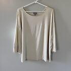 J. Jill Wearever Collection Top Ivory 3/4 Sleeve Stretch Blouse Size 1X