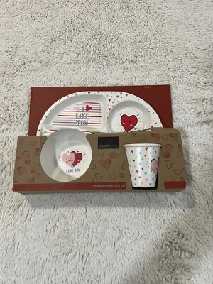 Plato de cena Smart Living de fibra de bambú para niños tazón y taza Them I Like You Foto 1 de 4
