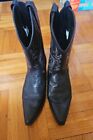 Laredo Cowboy Boots Black Leather Men's Size 10 Vintage Euc Very Nice 