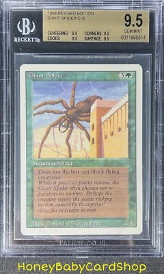 MTG 3rd Edition Revised 1994 Giant Spider BGS 9.5Q (TRUE QUAD) GEM MINT 93/94 - Image 1 of 4