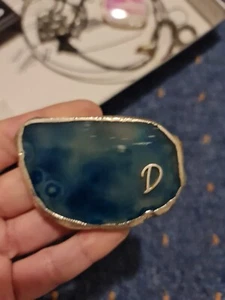 Destello Gemporia Blue Stone Agate Large Brooch Pin Badge. V - Picture 1 of 3