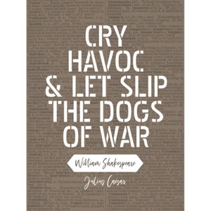 Wörterbuch Seite Zitat Shakespeare Schrei Havoc Hunde Krieg Caesar Leinwanddruck Poster - Bild 1 von 6