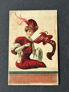 Harvard Girl VINTAGE Postcard F Earl Christy Art Print - Picture 1 of 6
