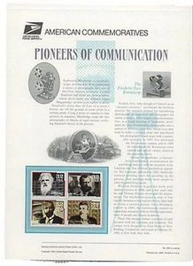 #3061-64 32c Pioneers of Communication USPS #482 Commemorative Stamp Panel - Picture 1 of 1