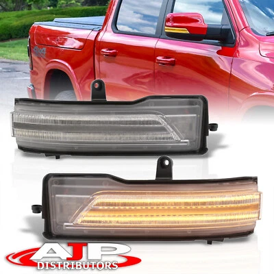 Clear LED Dynamic Side Mirror Turn Signal Lights For 2019-2022 Dodge Ram 1500 DT - Image 1 of 4