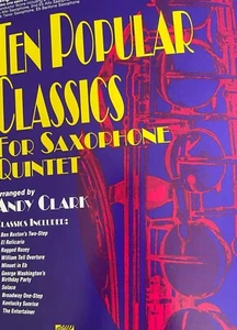 Ten Popular Classics For Saxophone Quintet, Complete Set, arr. by Andy Clark - Picture 1 of 2
