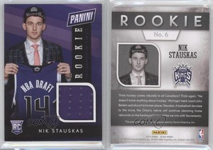 2014 Panini Black Friday Rookie Memorabilia 10 Nik Stauskas #6 Rookie RC