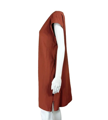 Vestido EILEEN FISHER Cremallera Lateral Lavable Elastizado Crepé Talla Mediana - NTSF Foto 1 de 4