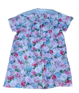 VTG Pink Romantic Floral Simply Basic Cotton Blend House Robe Caftan Size 3X - Picture 1 of 11
