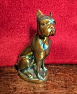Statuina cane boxer ungherese Zsolnay Eosin - Foto 1 di 8