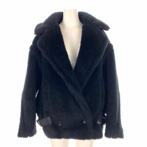 Auth Max Mara Teddy Bear Short Coat 108603166 Black Wool, Alpaca - Women's Coat