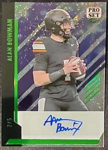 Alan Bowman/5 2024 Hoja Puro Fútbol Verde Polvo de Estrellas Automático Oklahoma State QB SSP - Imagen 1 de 2