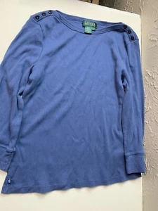 Ralph Lauren Mujer Botón-Hombro Camiseta Larga Básica - Imagen 1 de 4
