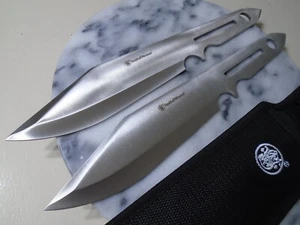 Smith & Wesson Double Bowie 2 Pc Big Throwing Knife Set Full Tang 13.75" 1205005 - Picture 1 of 15