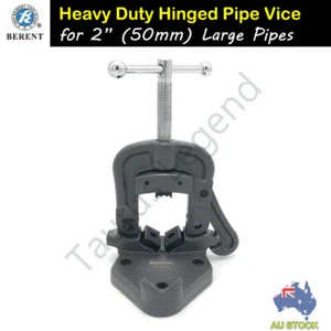 2" 50mm Hinged Pipe Vice Heavy Duty Vise Clamp Durable Cast Iron Body - Picture 1 of 4