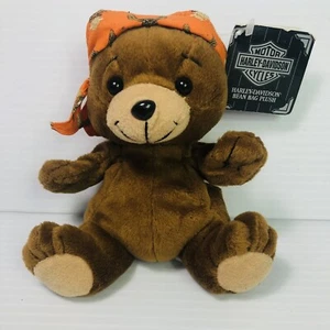 Harley-Davidson Bean Bag Plush “Tank” Beanie Plush Bear With Bandanna NO Jacket - Picture 1 of 9