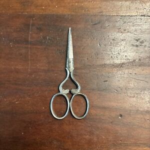 Solingen Vintage Silver Sewing Scissors With Snakes Made In Germany
