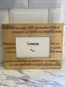Wooden Lasercraft 4 X 6 Baby Picture Frame. Etched Phrases Great - Picture 1 of 3