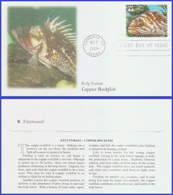 USA4 #4423g U/A FLEETWOOD FDC   Copper rockfish Kelp Forest - Imagem 1 de 1